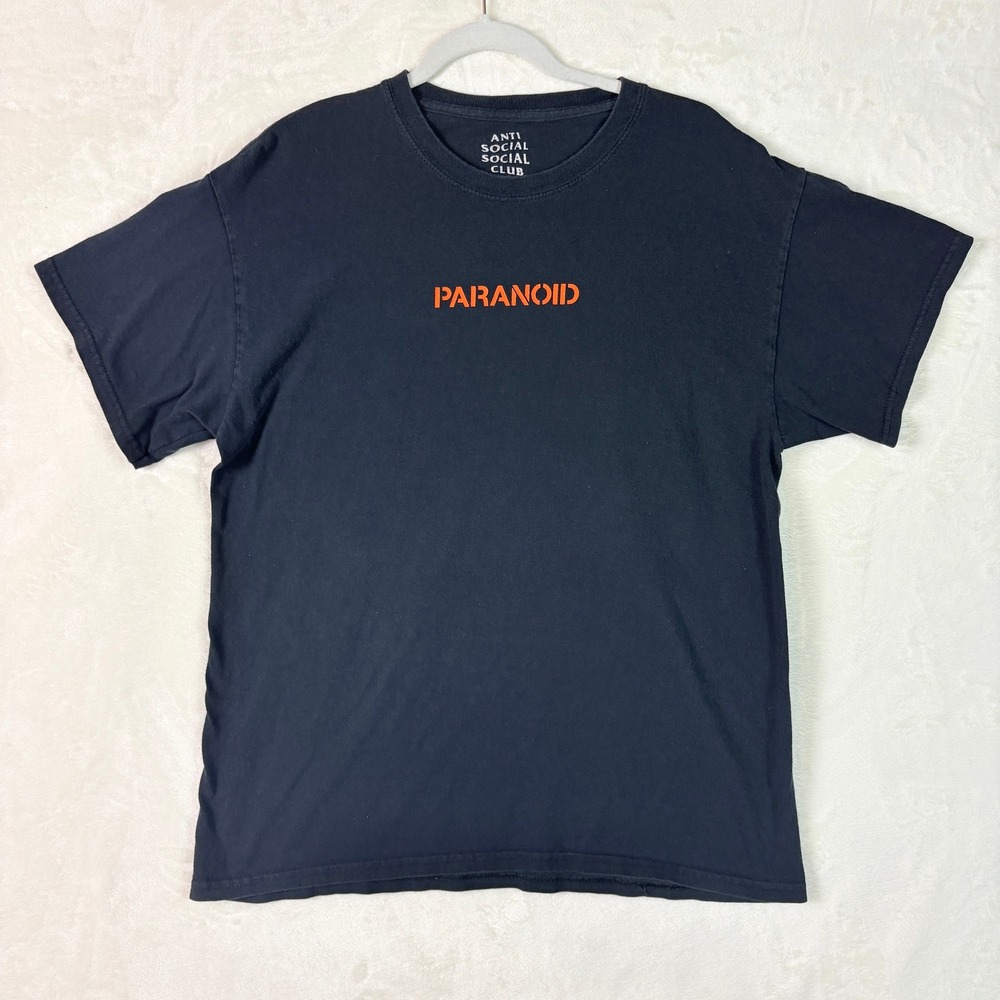 Anti‎ Social Social Club x Undefeated Paranoid T-Shirt Mens Large Black Orange